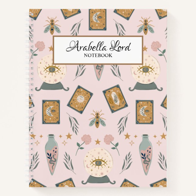 The Witches Garden Dusty Pink Personalised  Notebook (Front)