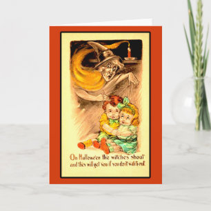 The Witches Shout Halloween Card