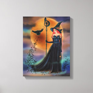 The witching hour witch by Renee Lavoie  Canvas Print