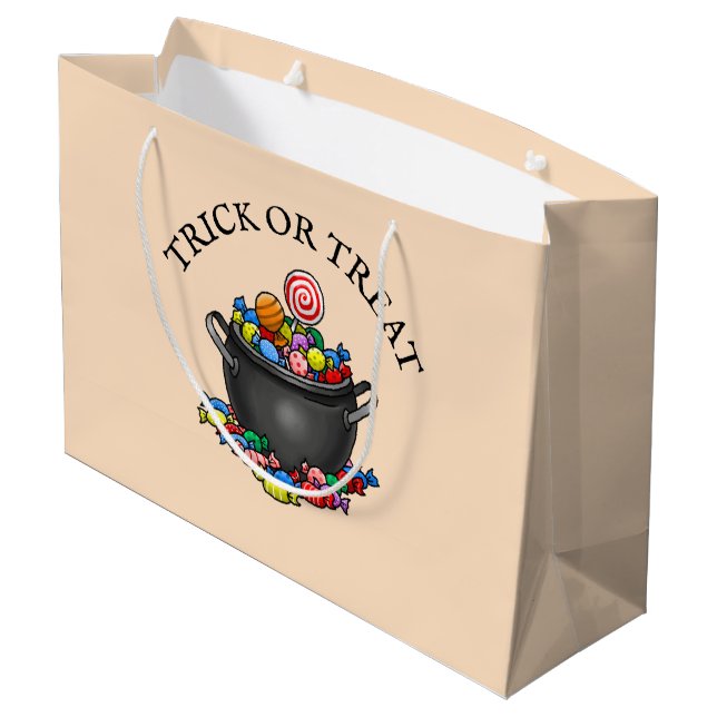 The witch's cauldron for Halloween Large Gift Bag (Back Angled)