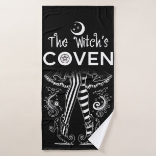 The Witch's Coven Witch Legs Halloween Bath Towel Set