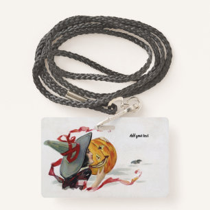 The Witch's Kiss: a Jack o Lantern on Halloween ID Badge
