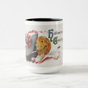 The Witch's Kiss: a Jack o Lantern on Halloween Mug