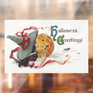 The Witch's Kiss: a Jack o Lantern on Halloween Window Cling