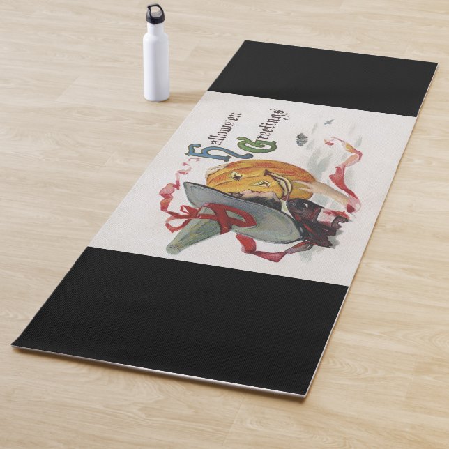 The Witch's Kiss: a Jack o Lantern on Halloween Yoga Mat (In Situ)