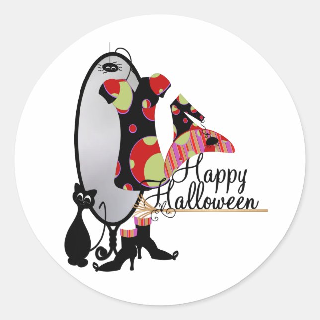 The Witch's Wardrobe Classic Round Sticker (Front)