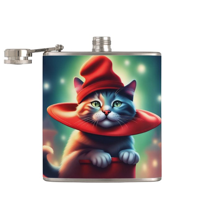 the wizard cat hip flask (Opened)