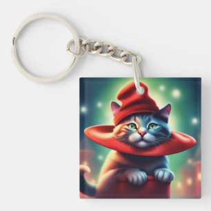 the wizard cat key ring