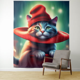 the wizard cat tapestry