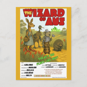 The Wizard of Aus Movie Parody Postcard