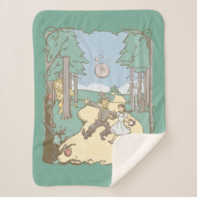 The Wizard Of Oz™ | Storybook Yellow Brick Road Sherpa Blanket (Front)