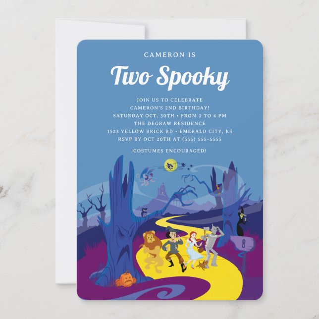 The Wizard of Oz | Two Spooky Halloween Birthday Invitation (Front)