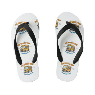"The Wobbly Bus" Playful School Days Kid's Flip Flops