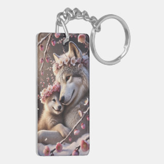 The Wolf and His Son Key Ring