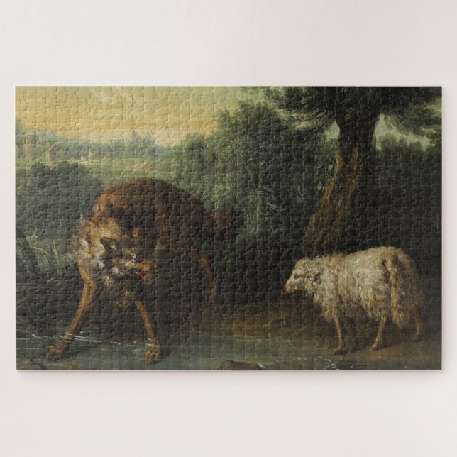 The Wolf and the Lamb (by Jean-Baptiste Oudry) Jigsaw Puzzle (Horizontal)