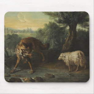 The Wolf and the Lamb (by Jean-Baptiste Oudry) Mouse Mat