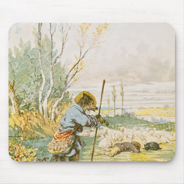 The Wolf as a Shepherd Mouse Mat (Front)