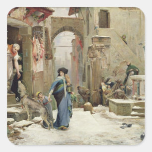 The Wolf of Gubbio, 1877 Square Sticker