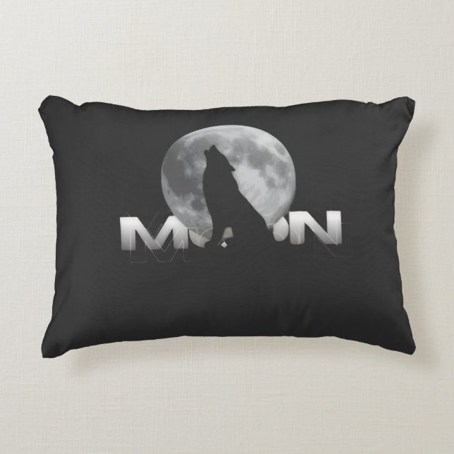 the wolf`s cry under the full moon decorative cushion (Front)