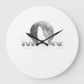 the wolf`s cry under the full moon large clock