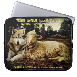 "The wolf shall dwell with the lamb" laying down Laptop Sleeve