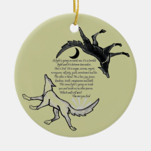The Wolf that Feeds Ceramic Tree Decoration