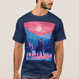 the wolves on a moonlit night T-Shirt
