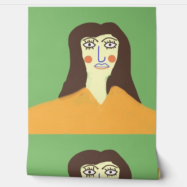 the woman abstract art wallpaper (Unrolling)