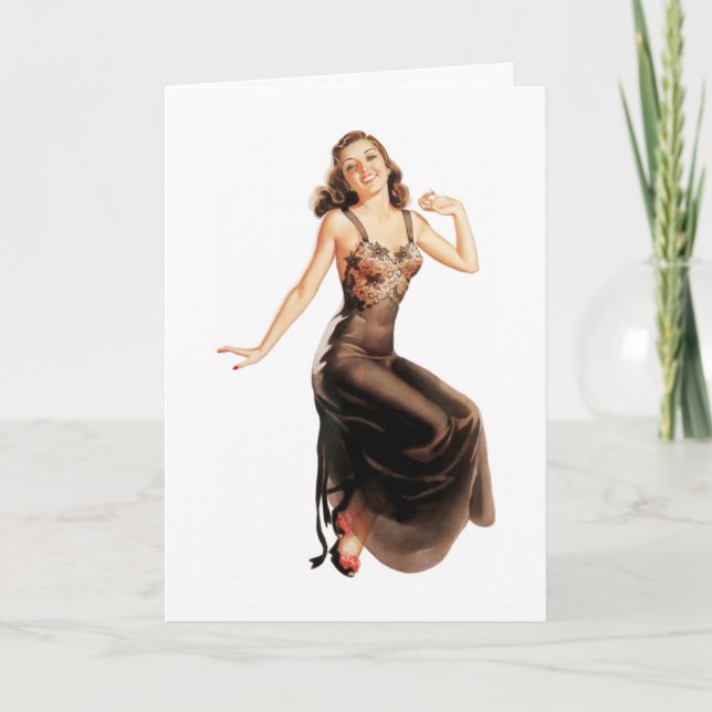 The Woman in Black Lingerie, Birthday Card (Front)