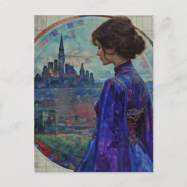 The Woman in Blue Postcard (Front)
