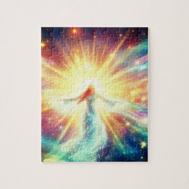 The Woman in the Flowing Energy of the Universe  Jigsaw Puzzle (Vertical)