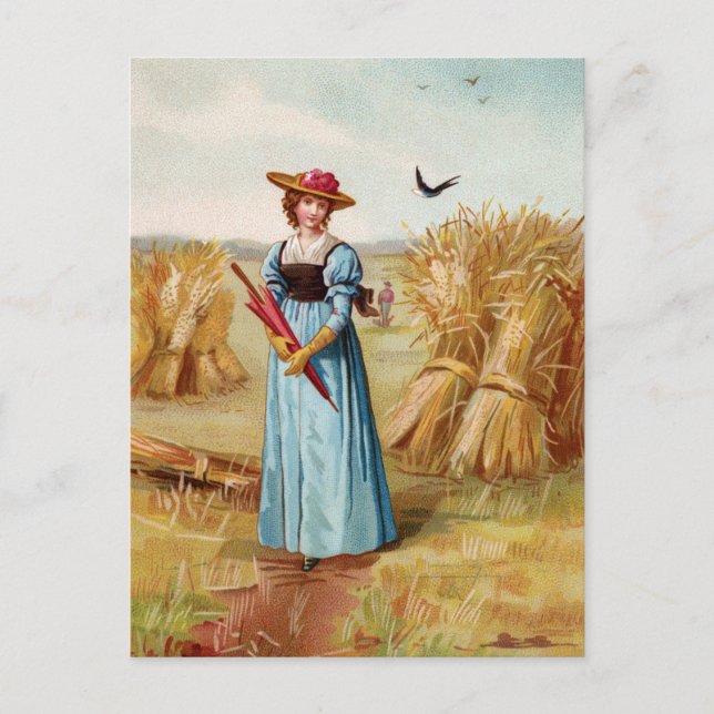 The Woman in the Wheat Field Postcard (Front)