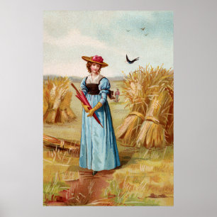 The Woman in the Wheat Field Poster Print