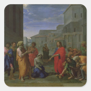 The Woman Taken in Adultery, 1653 Square Sticker