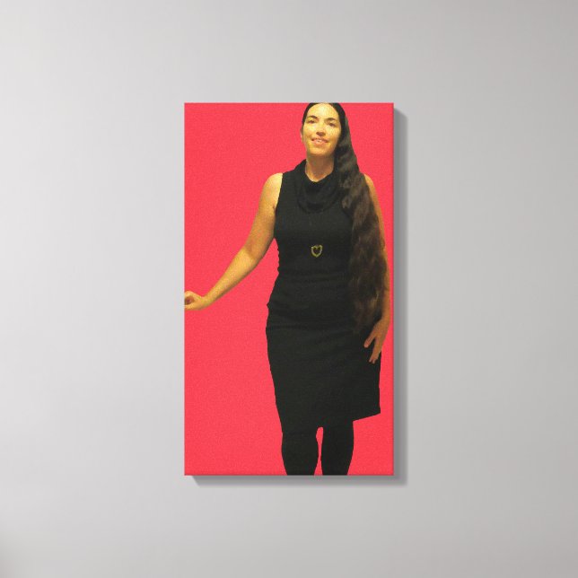 The Woman With Long Hair Canvas Print (Front)