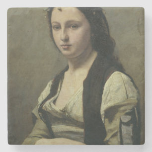 The Woman with the Pearl, c.1842 Stone Coaster