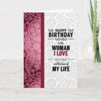 the Woman You Love Birthday in Pink and White