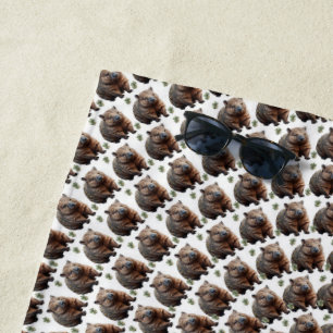 The Wombat Whirl: A Spiral of Wonder, Beach Towel