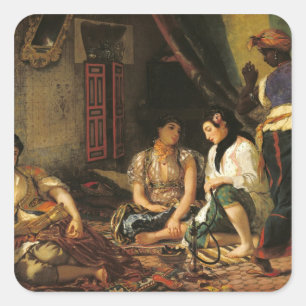 The Women of Algiers in their Apartment, 1834 Square Sticker