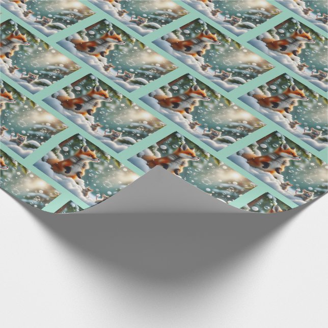 The Wonder of Snow Bubbles Wrapping Paper (Corner)