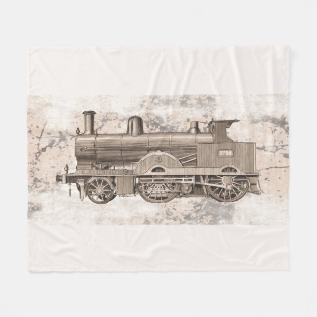The wonderful age of steam locomotion fleece blanket (Front (Horizontal))