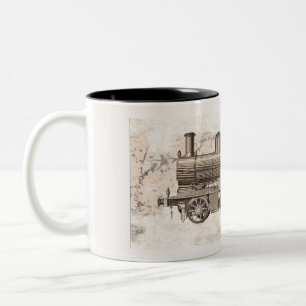 The wonderful age of steam locomotion Two-Tone coffee mug