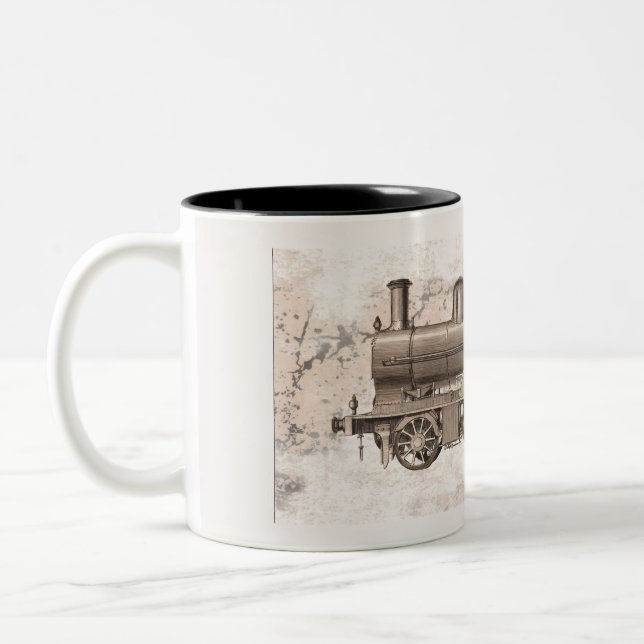 The wonderful age of steam locomotion Two-Tone coffee mug (Left)