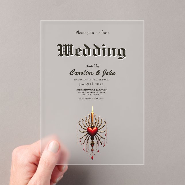 The wonderful beautiful art of gothic elegance.  acrylic invitations (Insitu (Handheld))