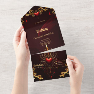 The wonderful beautiful art of gothic elegance.  all in one invitation