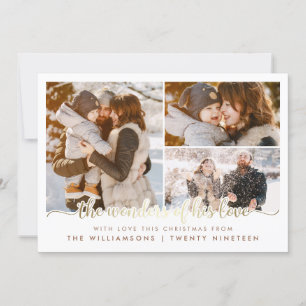 The Wonders Of His Love Christmas Holiday 3 Photo Card