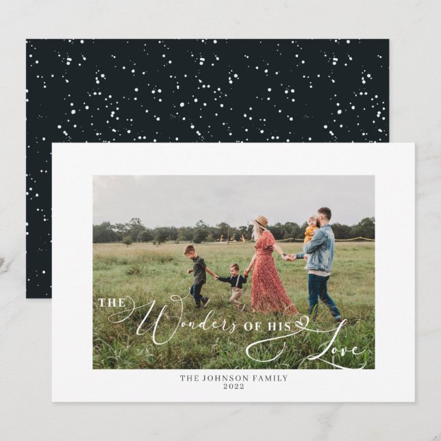 The Wonders of His Love Photo Script Holiday Card (Front/Back)