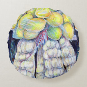 The Wonders of the Wet Markets, Singapore Round Cushion