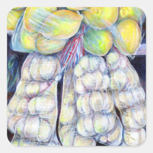 The Wonders of the Wet Markets, Singapore Square Sticker