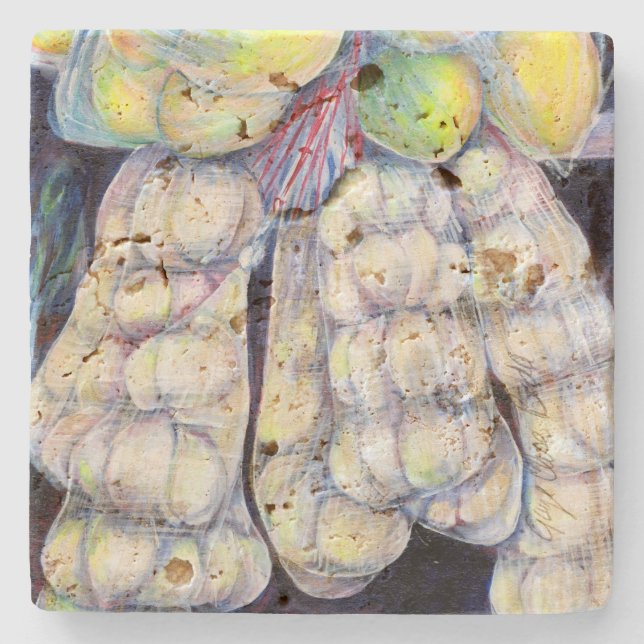 The Wonders of the Wet Markets, Singapore Stone Coaster (Front)